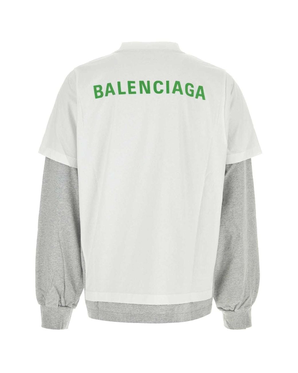 Balenciaga White Two-Tone Cotton Oversize T-Shirt