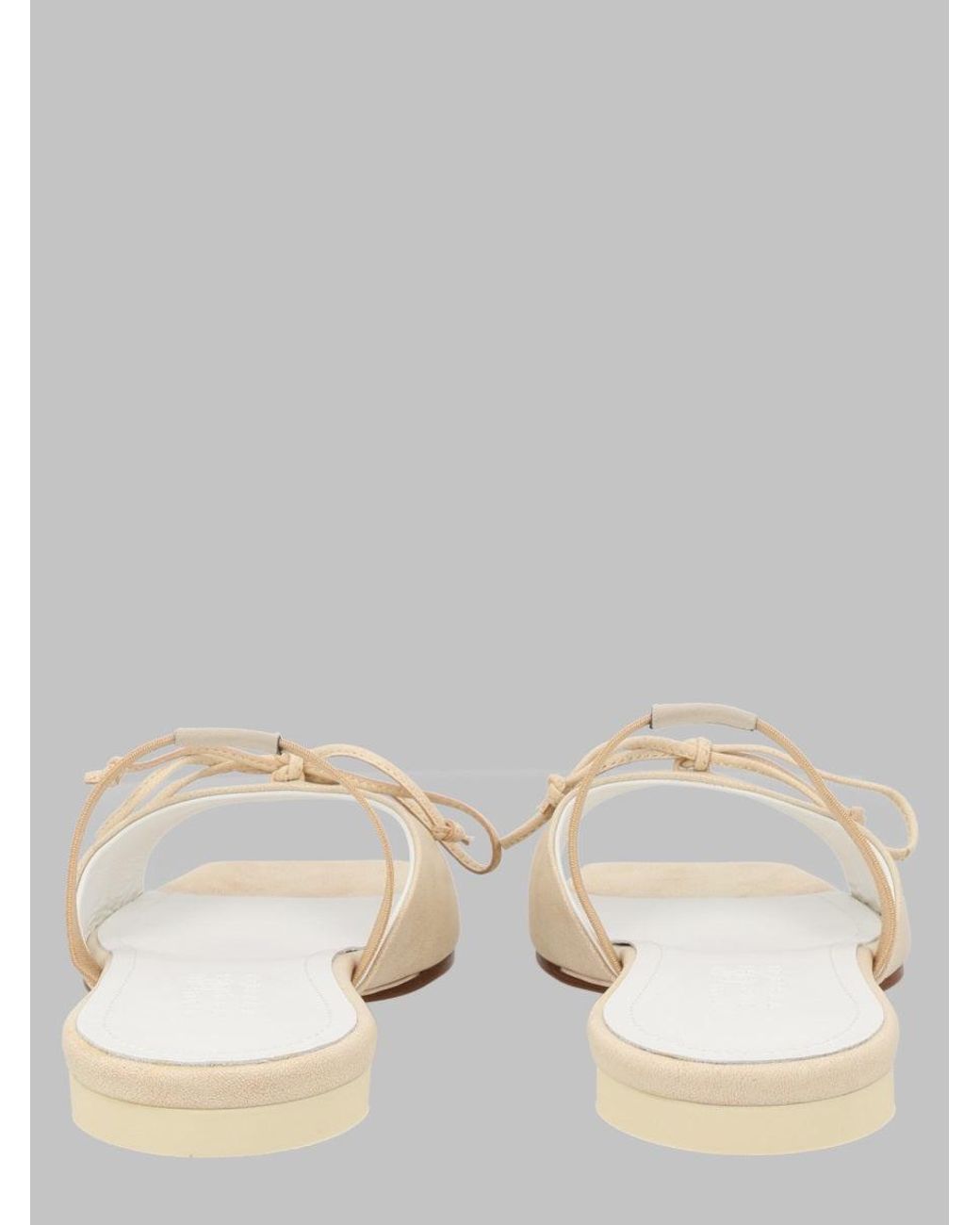 MM6 by Maison Margiela Natural Slingback Sandals With Bow Detail