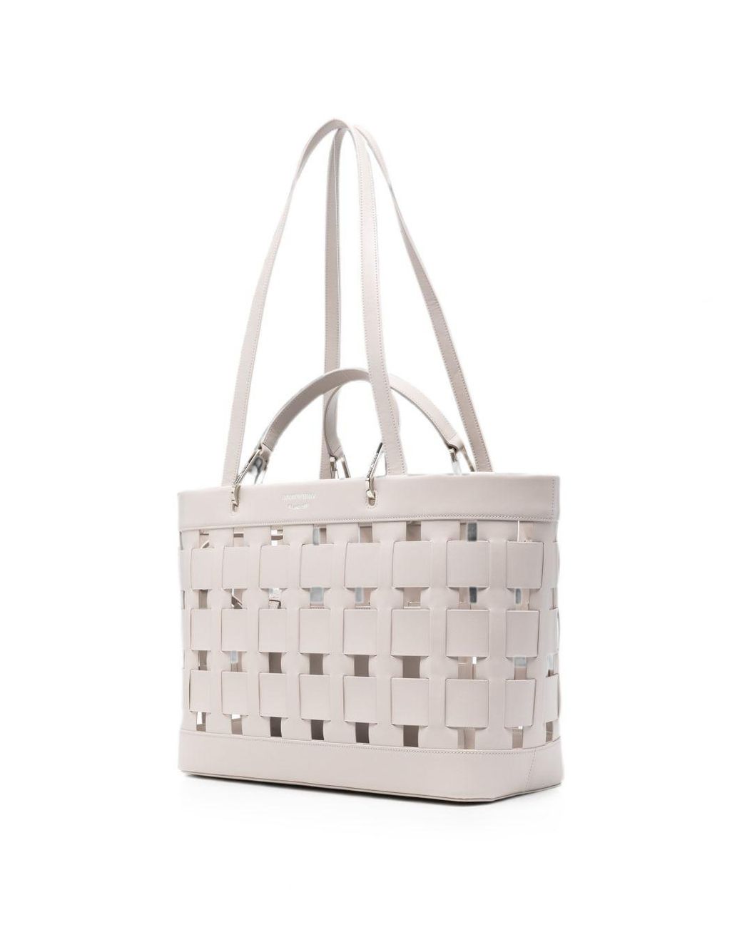 Emporio Armani White Medium Tote Bag