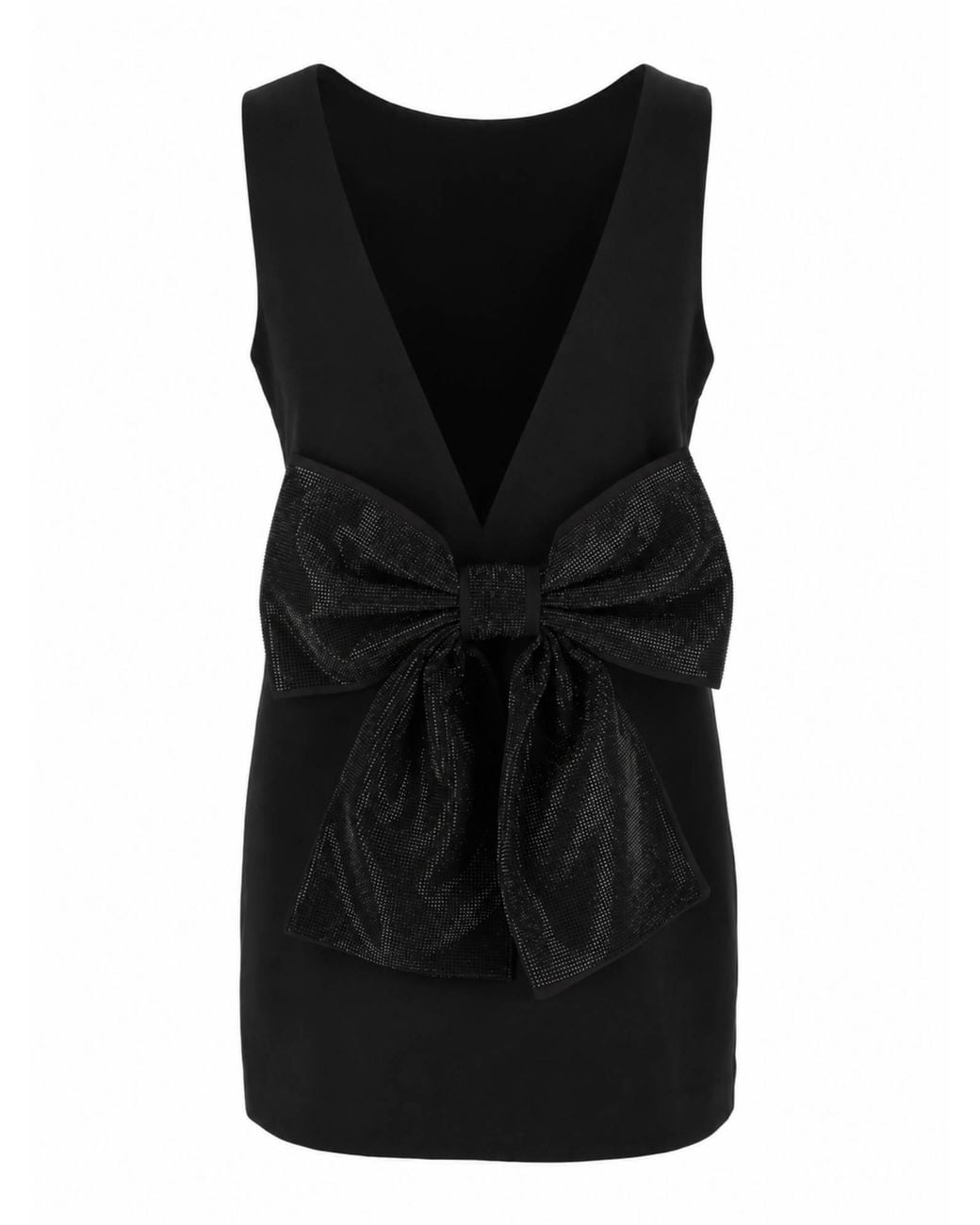 ELEH Black Sleeveless Bow Mini Dress