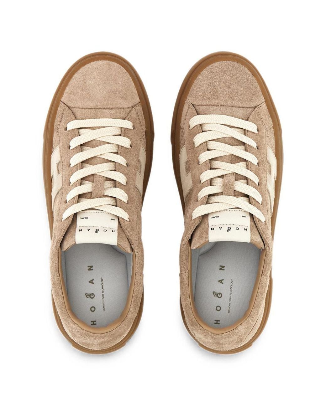 Hogan Brown H705 Leather Sneakers