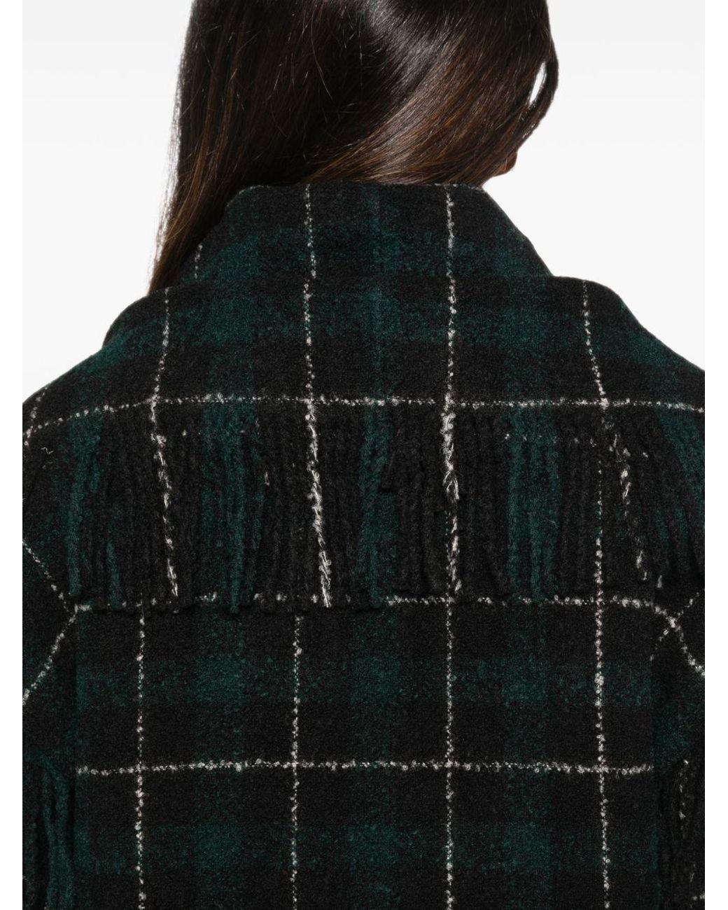 Totême Black Wool Fringed Scarf Jacket