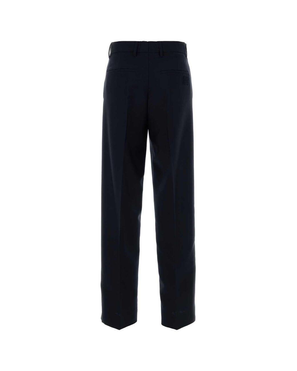 Miu Miu Blue Straight Flat Front Pants