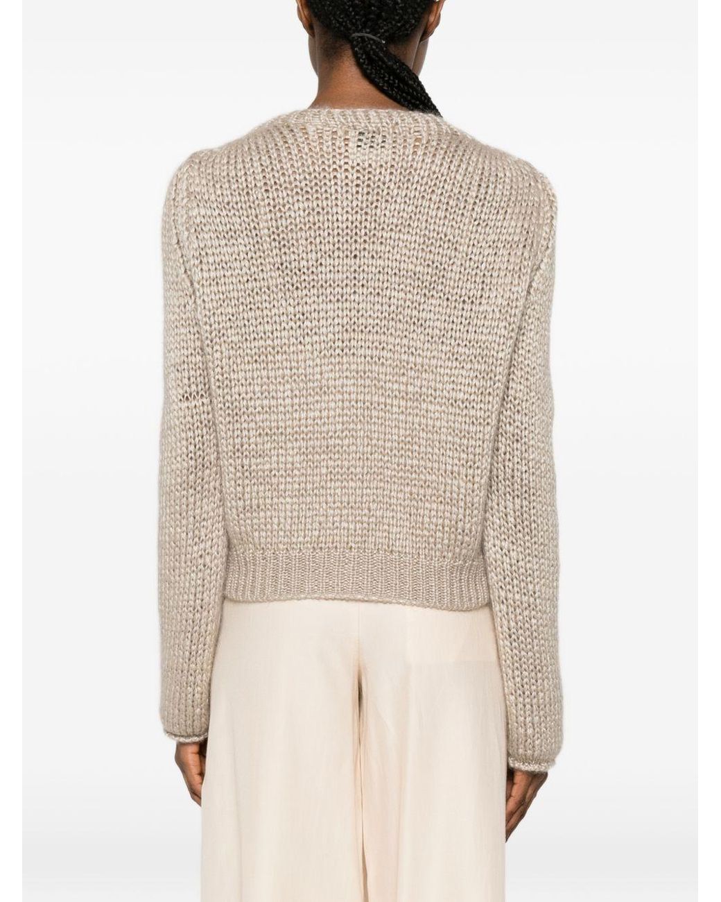 Forte_forte Natural Cashmere Blend Kitted Cardigan
