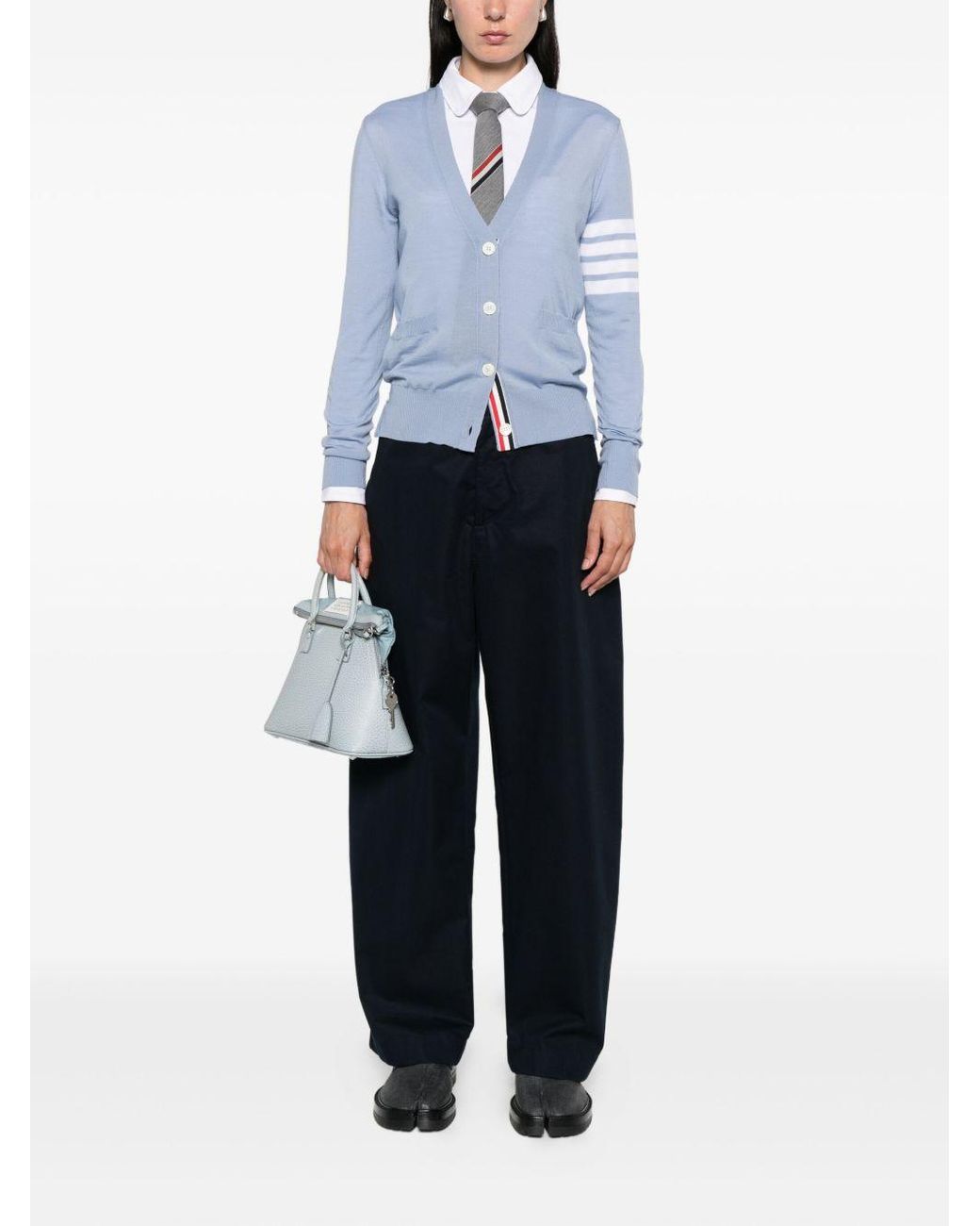 Thom Browne Blue Virgin Wool Cardigan