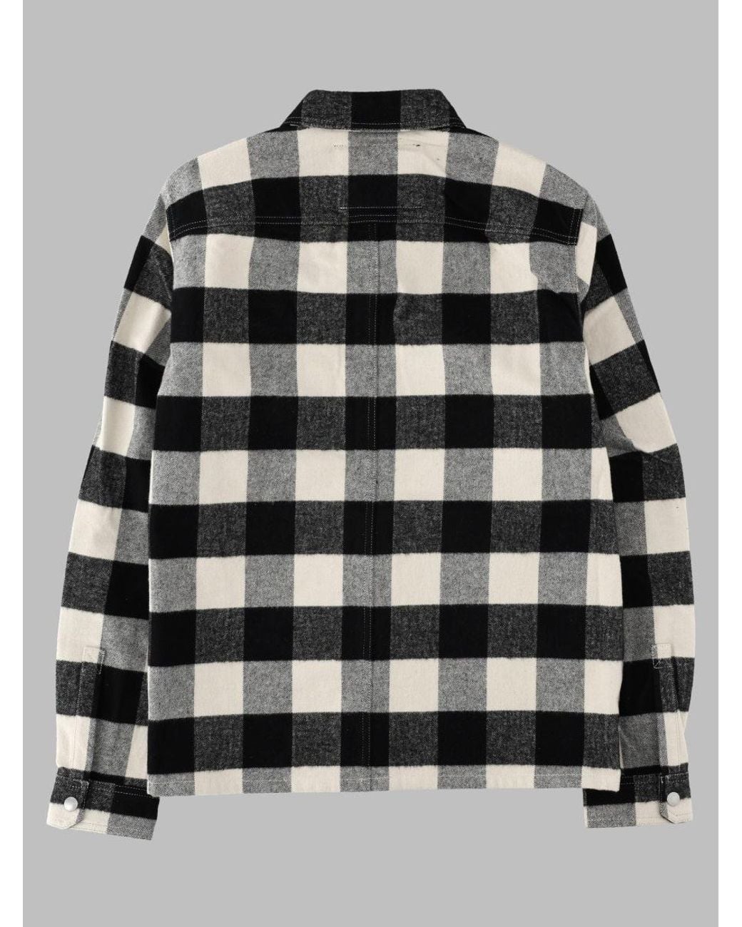 Rick Owens Black Checkered Long-Sleeve Cotton Shirt for men