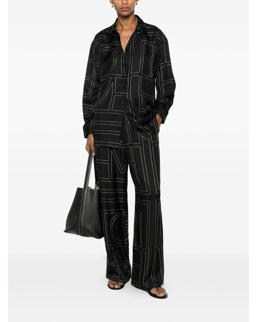 Totême Black Relaxed Fit Pajama
