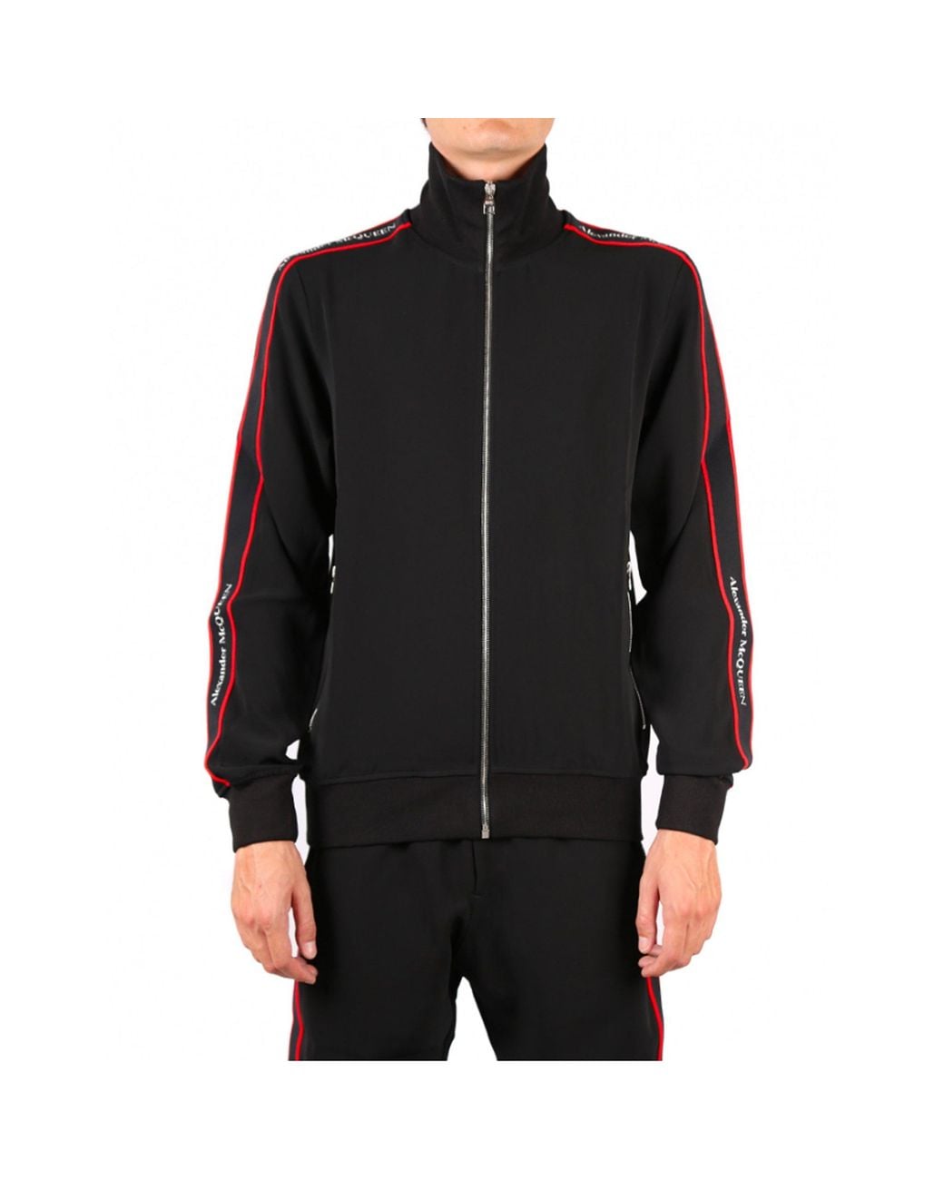 McQueen Black Logo Zipped Sweatshirt For for men