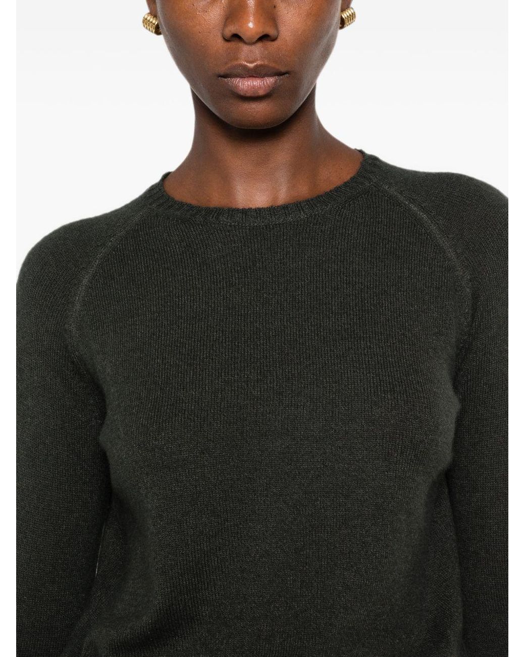 Base London Black Wool And Cashmere Crewneck Sweater