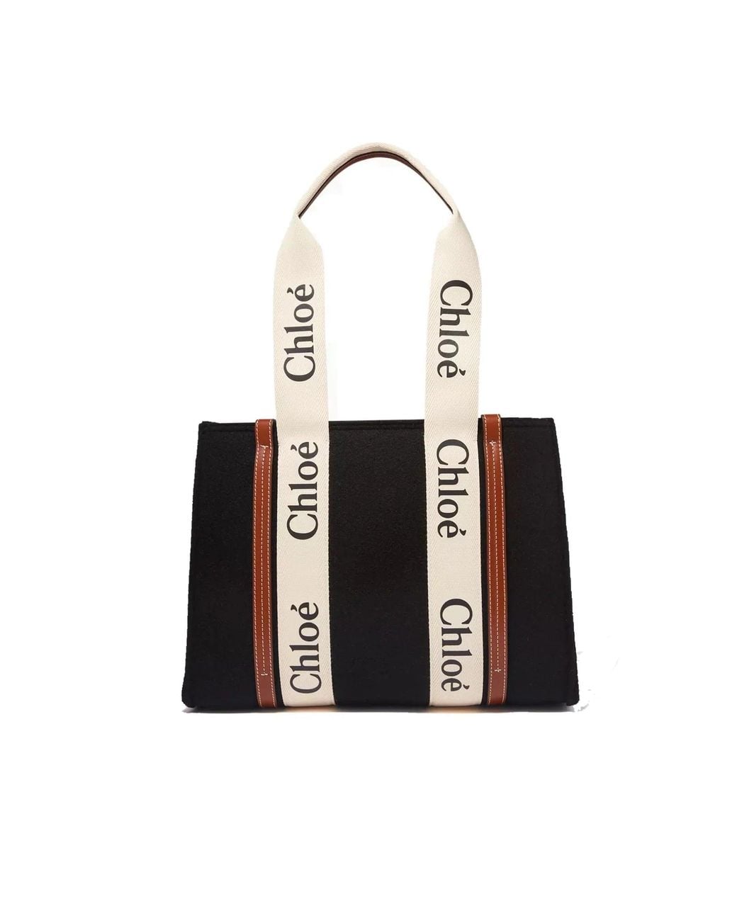 Chloé Black Chloé Woody Medium Tote Bag