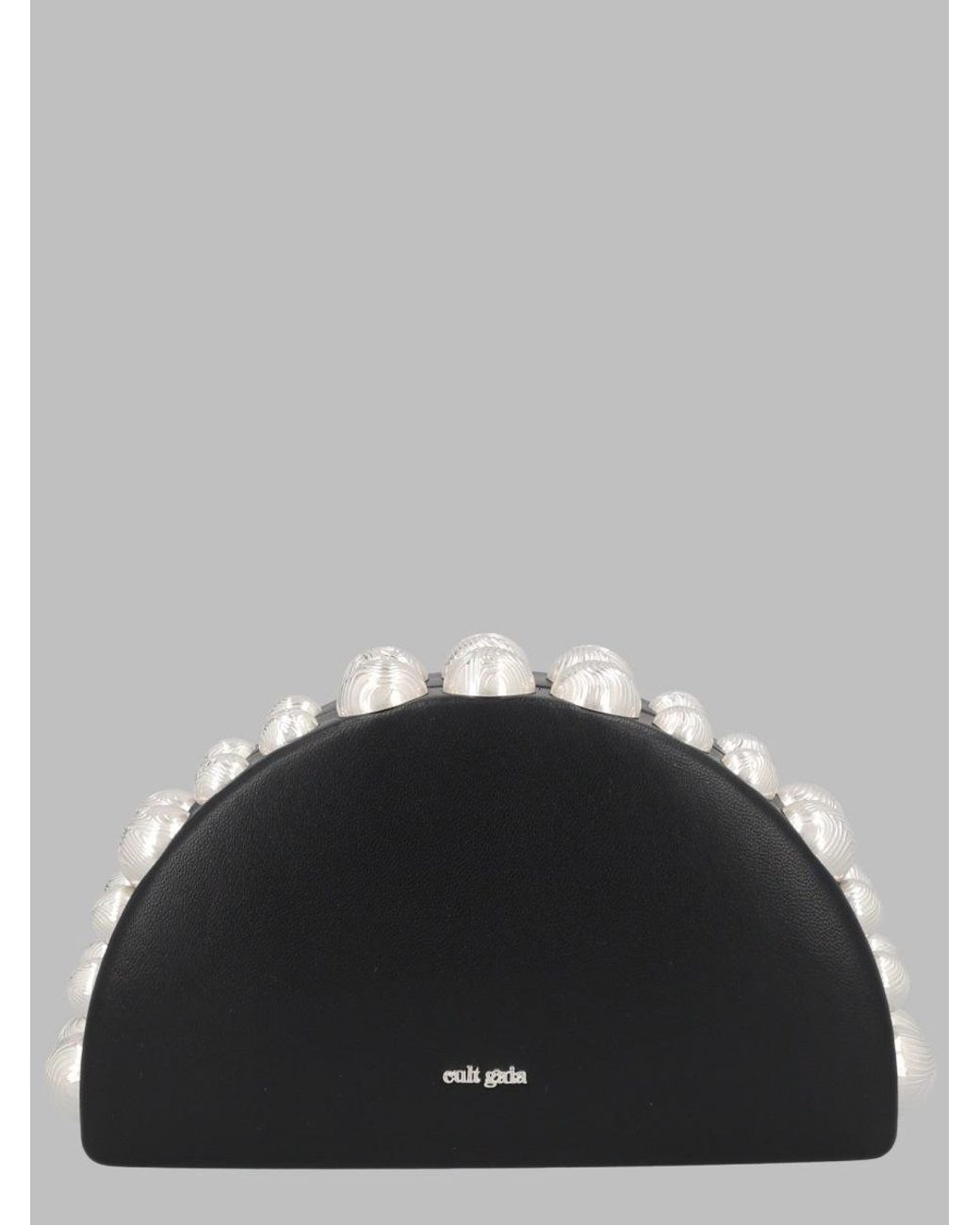 Cult Gaia Black Embellished Half-Moon Clutch