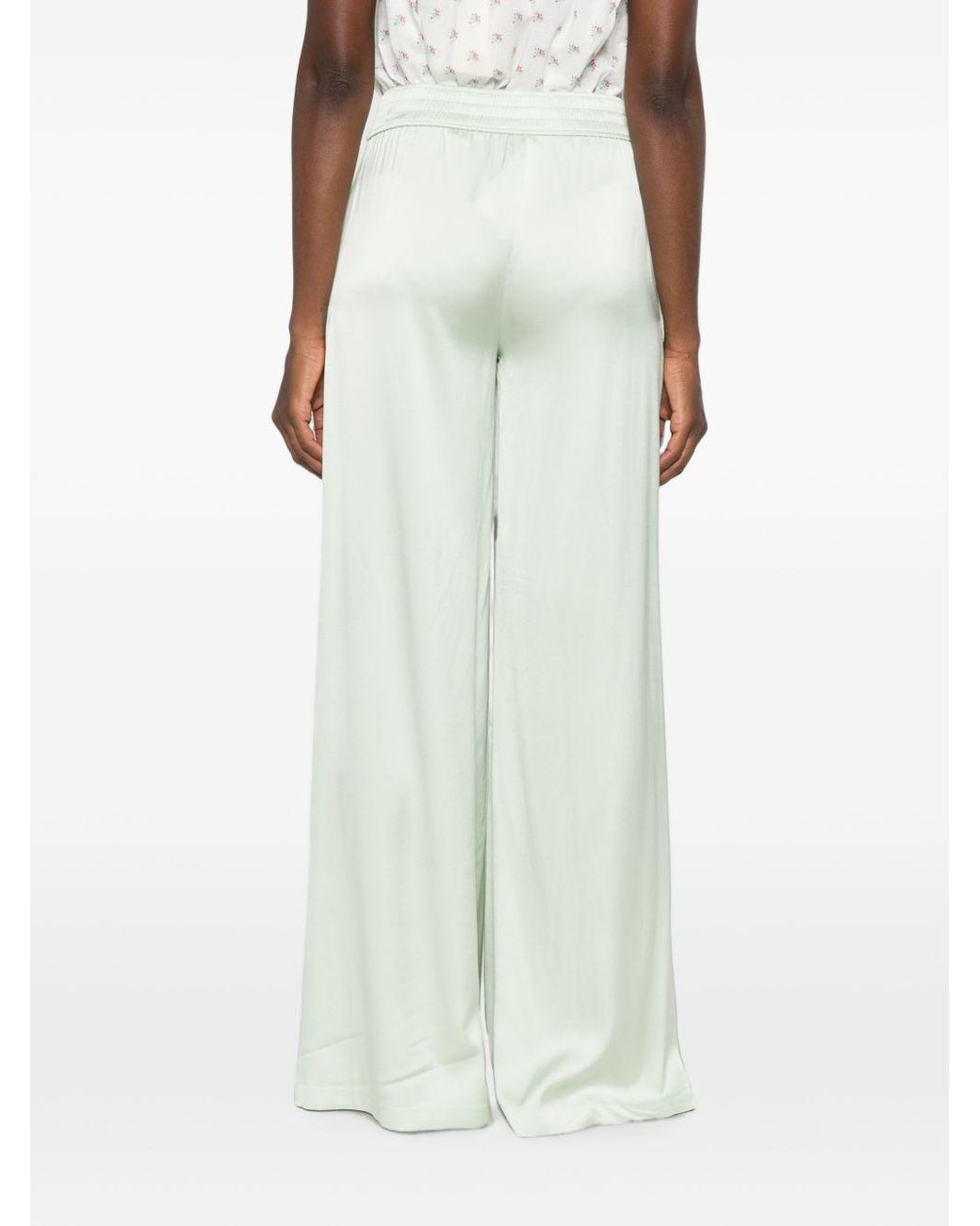 Alice + Olivia White Kenley Wide Leg Trousers