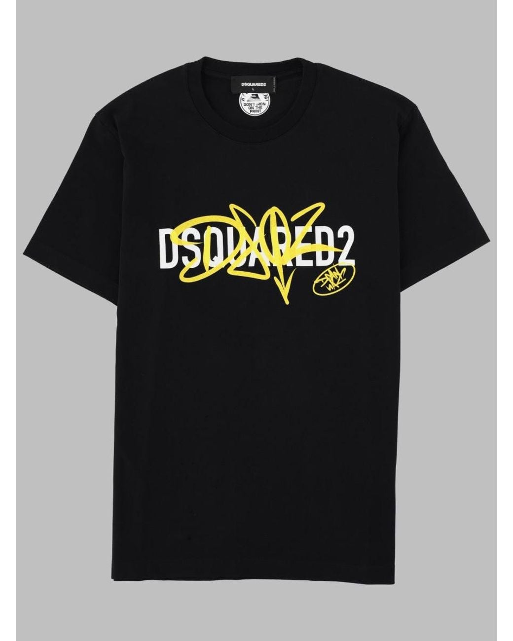 DSquared² Black T Shirt Con Stampa E Logo
