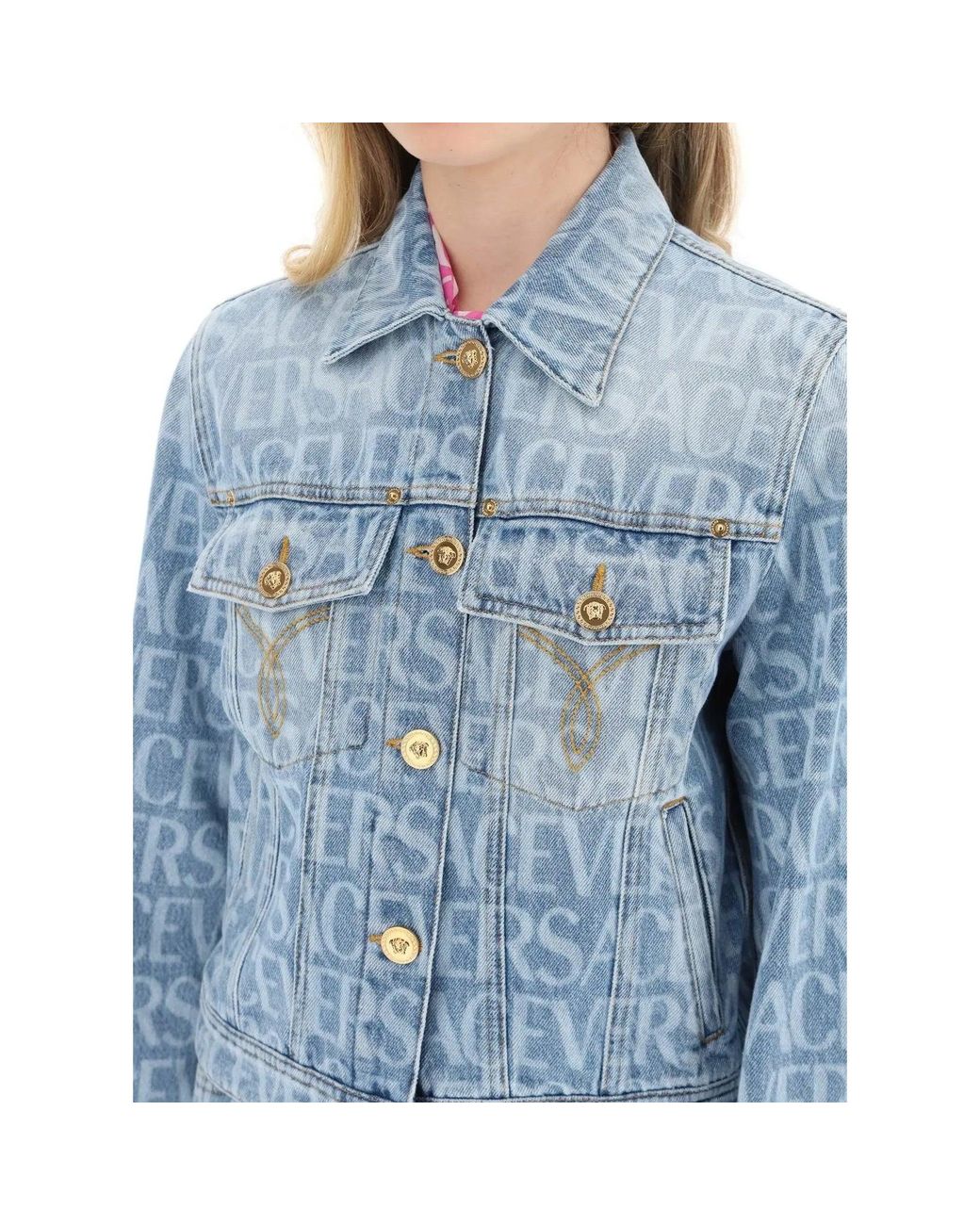 Versace Blue Cotton Jacket