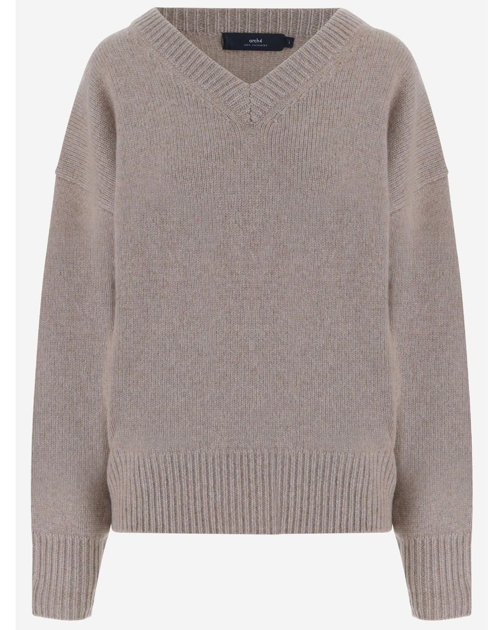 arch4 Gray Cashmere V-Neck Sweater