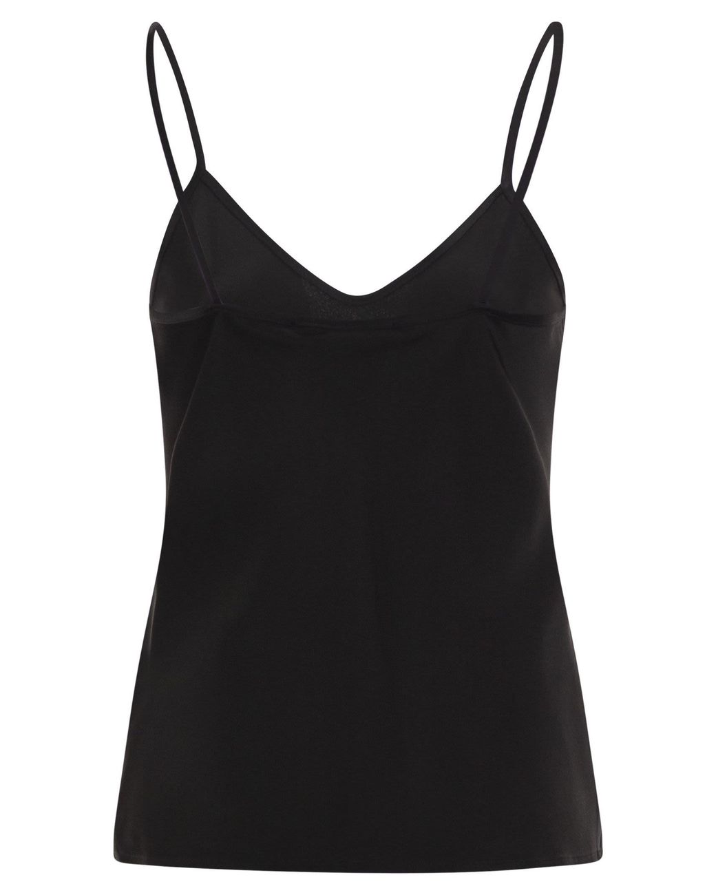 Max Mara Black Msecomma – Fluid Satin Camisole Top With Slim Straps