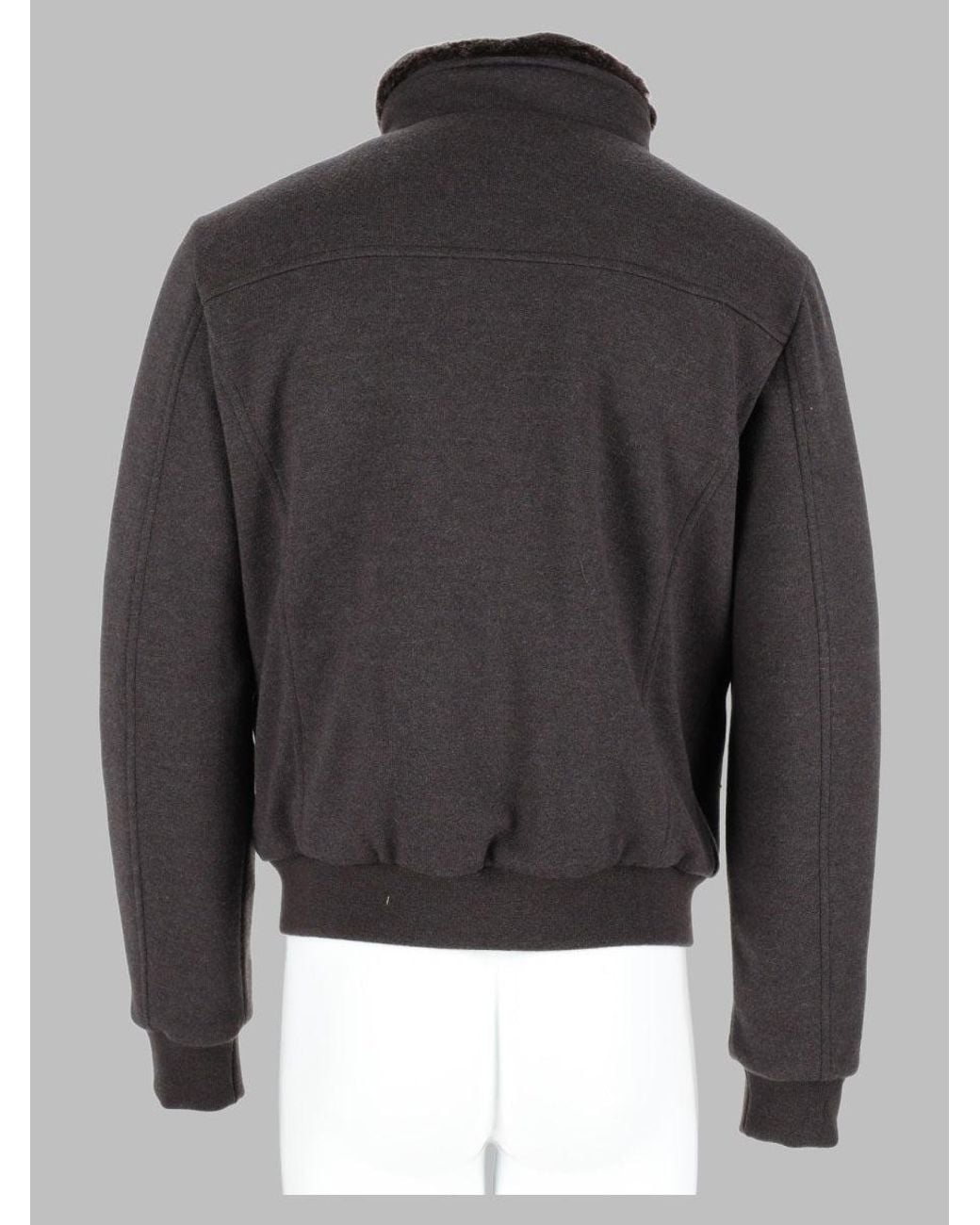 Moorer Black Wool Zip Front Bomber Jacket for men