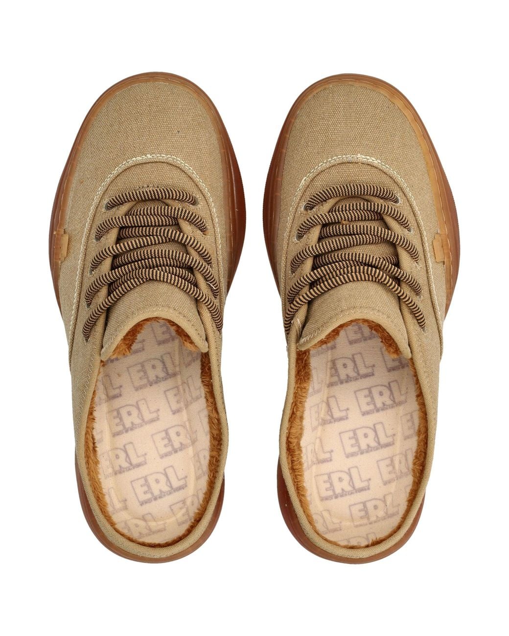 ERL Brown Canvas Mule Sneakers for men