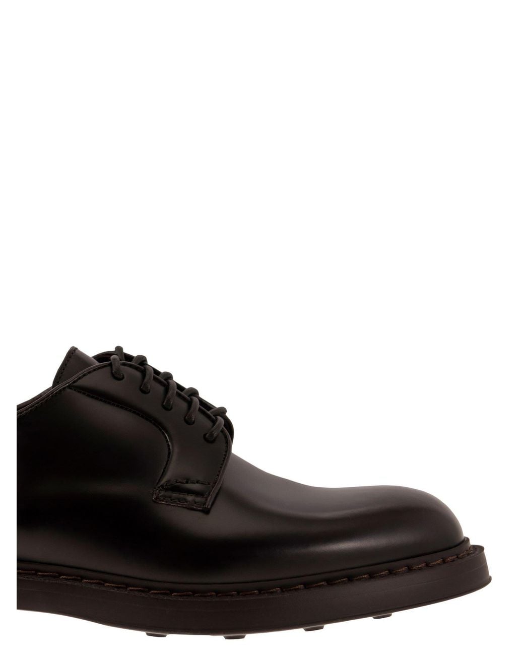 Doucal's Black Leather Derby Lace Up for men