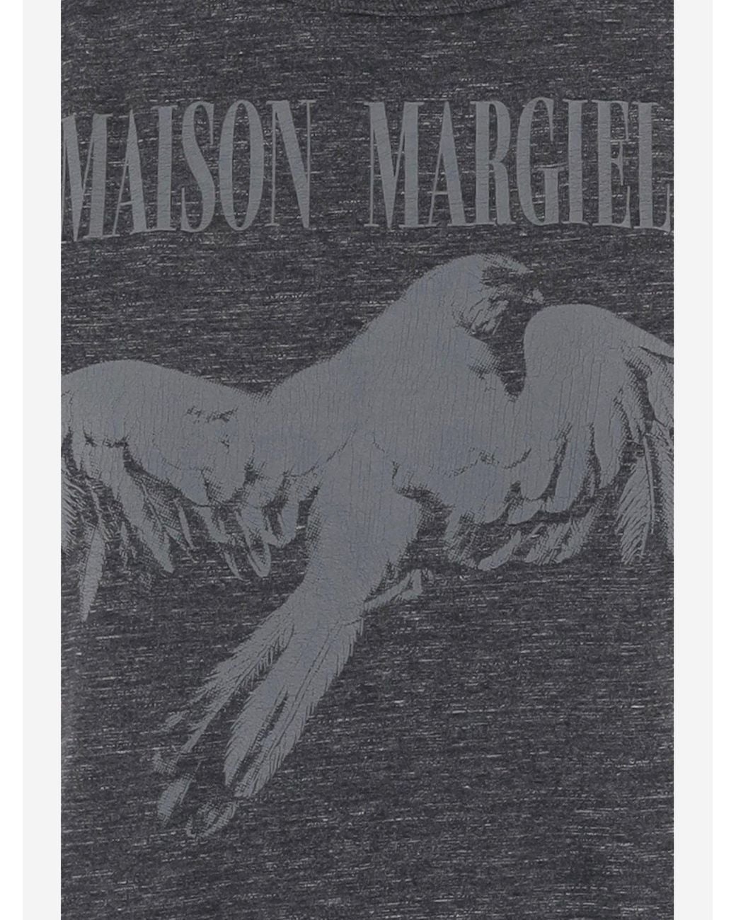 Maison Margiela Gray Cotton T Shirt With Logo