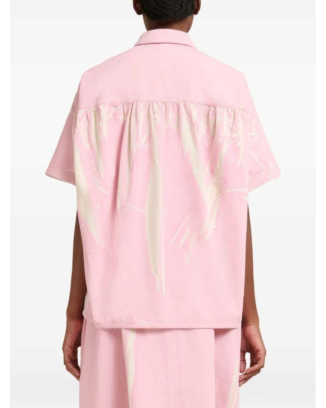 Marni Pink Short Sleeved Denim Shirt