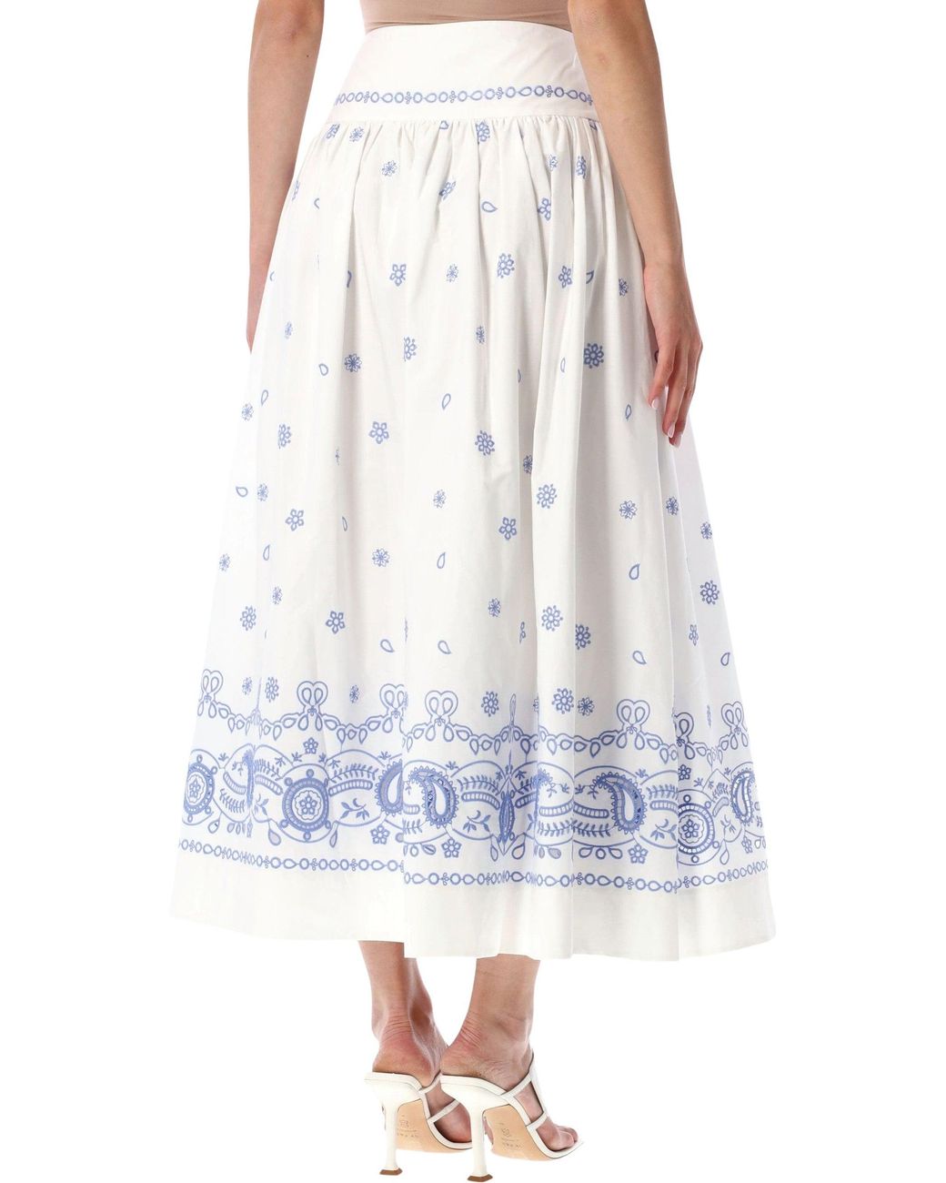 Self-Portrait Blue Floral Print Mini Skirt