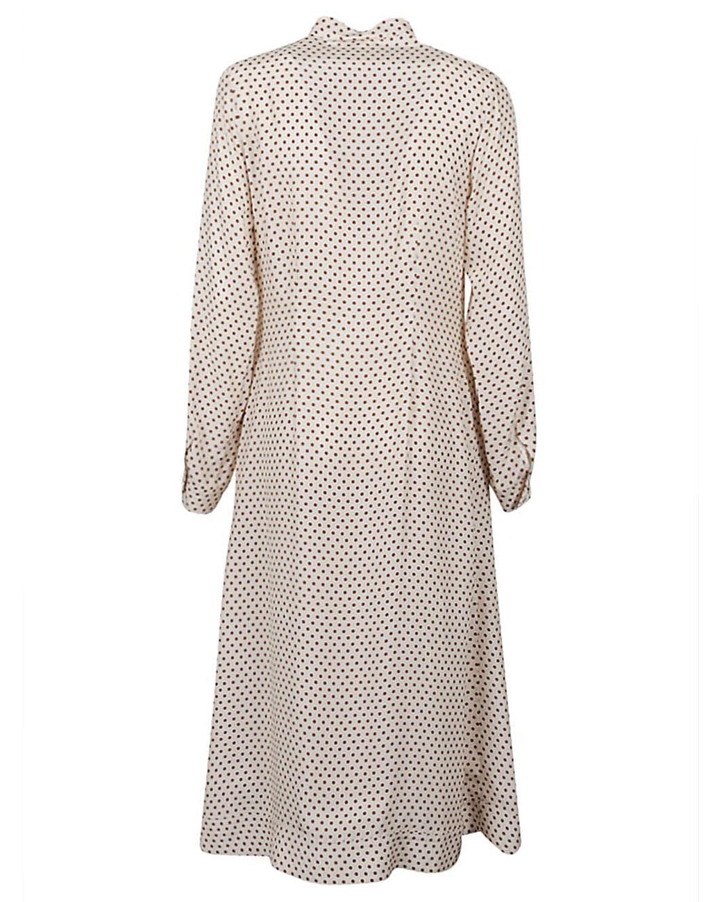 CRI.DA Gray Polka Dot Silk Midi Dress