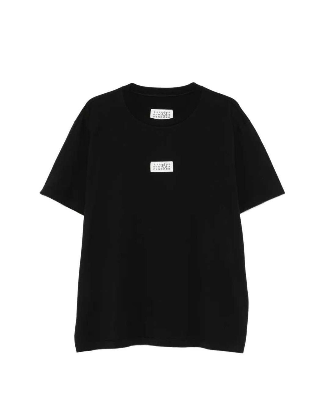 MM6 by Maison Margiela Black Logo Appliqué T Shirt