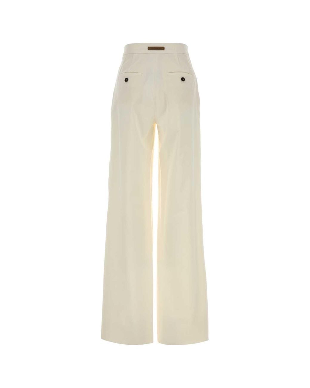 Max Mara White Loose Flat Front Pants
