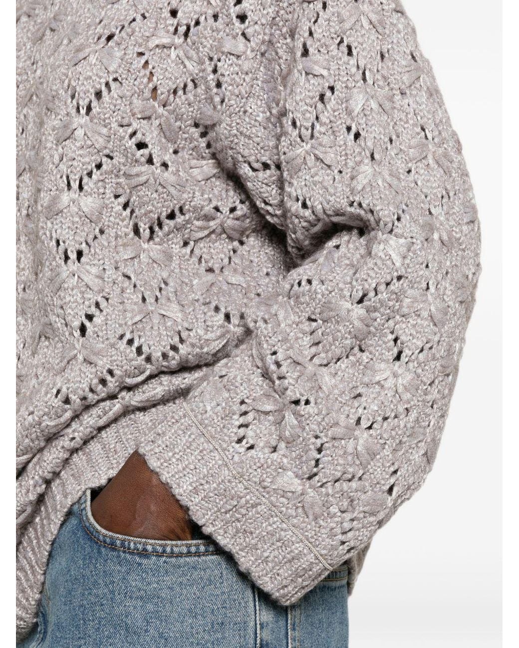 Fabiana Filippi White Wool Crewneck Sweater