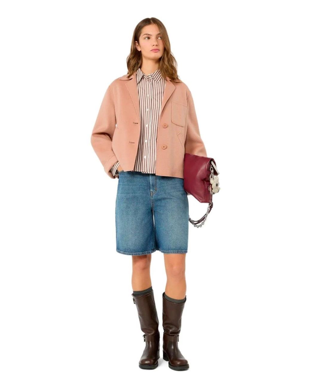 Weekend by Maxmara Brown Panetto And Striped Shirt