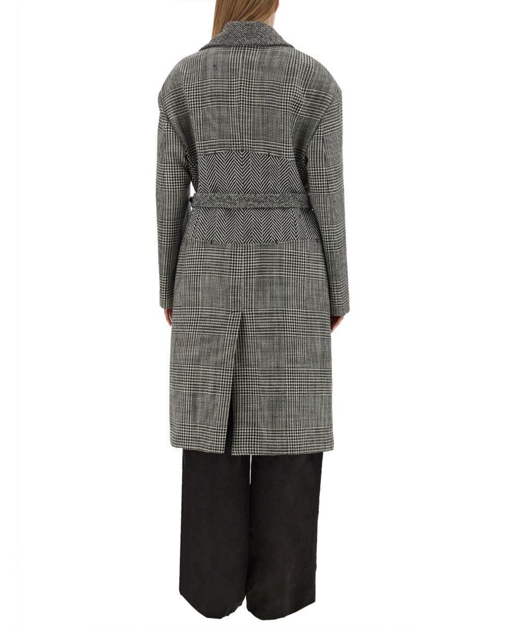 Tom Ford Gray Wool Patchwork Coat
