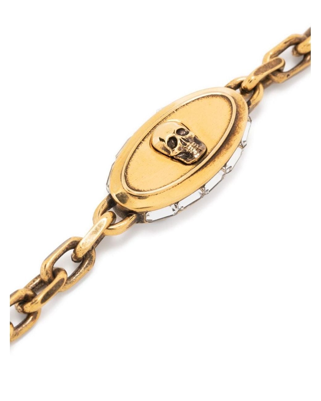 McQueen Metallic Skulldetail Chainlink Bracelet