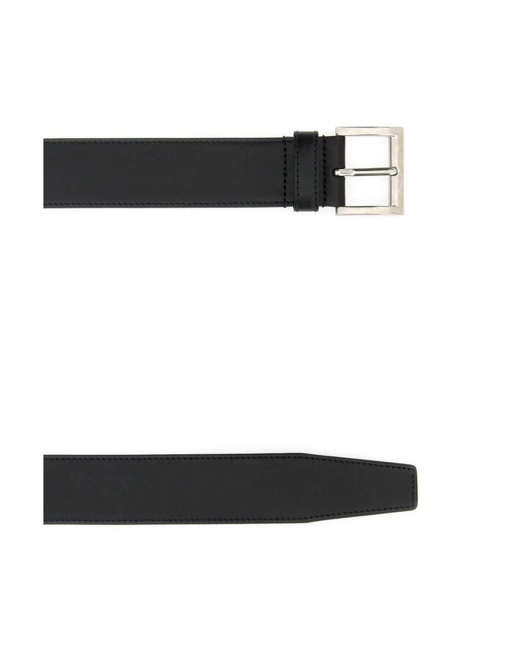 Prada Black Buckled Leather Belt
