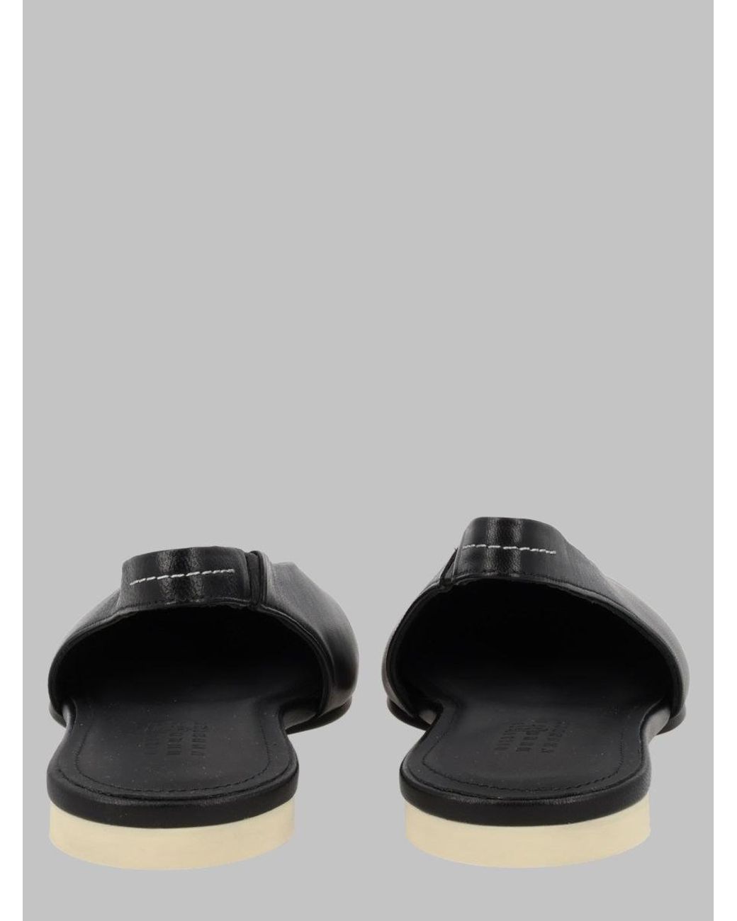 MM6 by Maison Margiela Gray Leather Slingback Flats