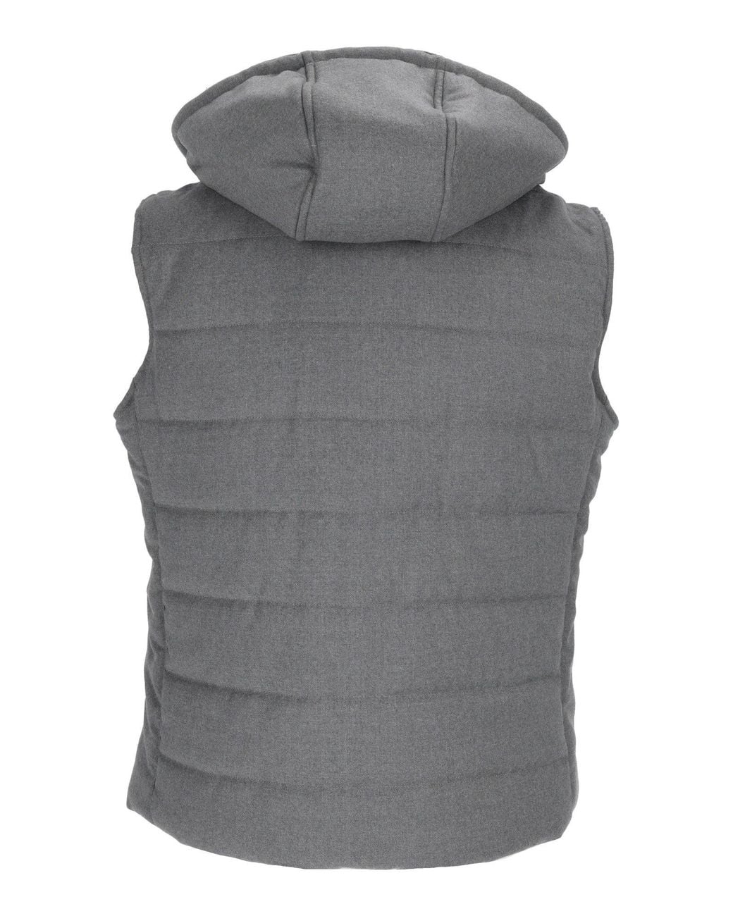 BRANDO-LUBIAM Gray Sleeveless Padded Vest With High Collar And Adjustable Hood