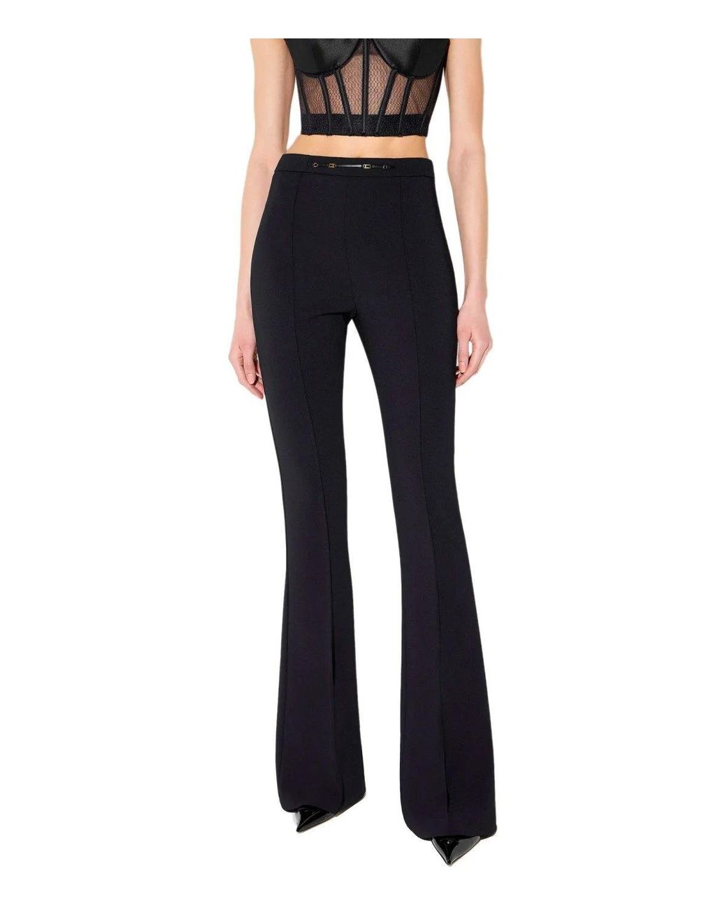 Elisabetta Franchi Black Flared Trousers