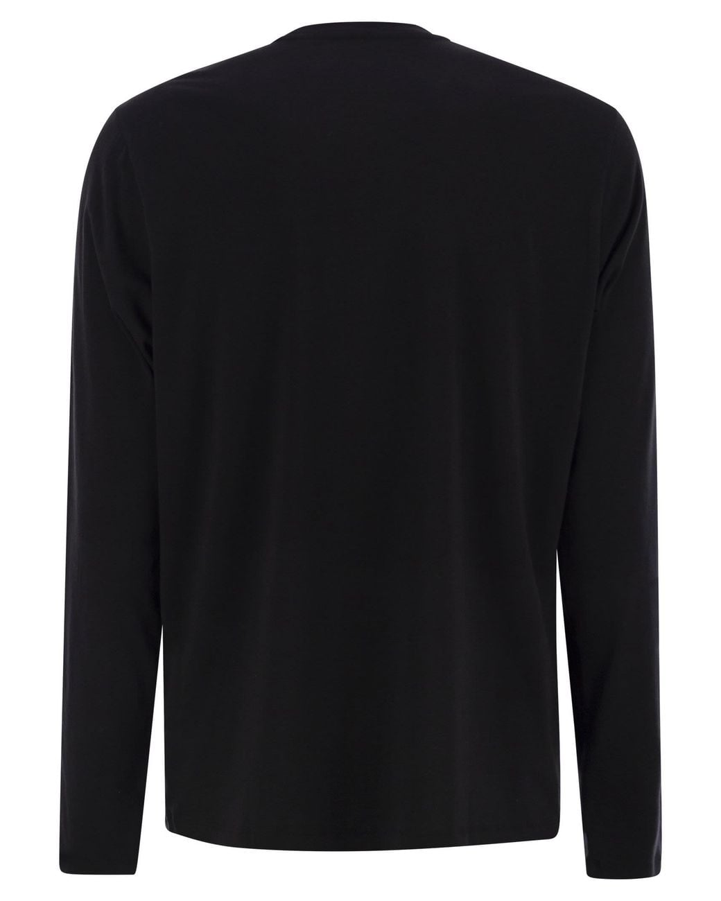 Majestic Black Long Sleeved Crew Neck T Shirt