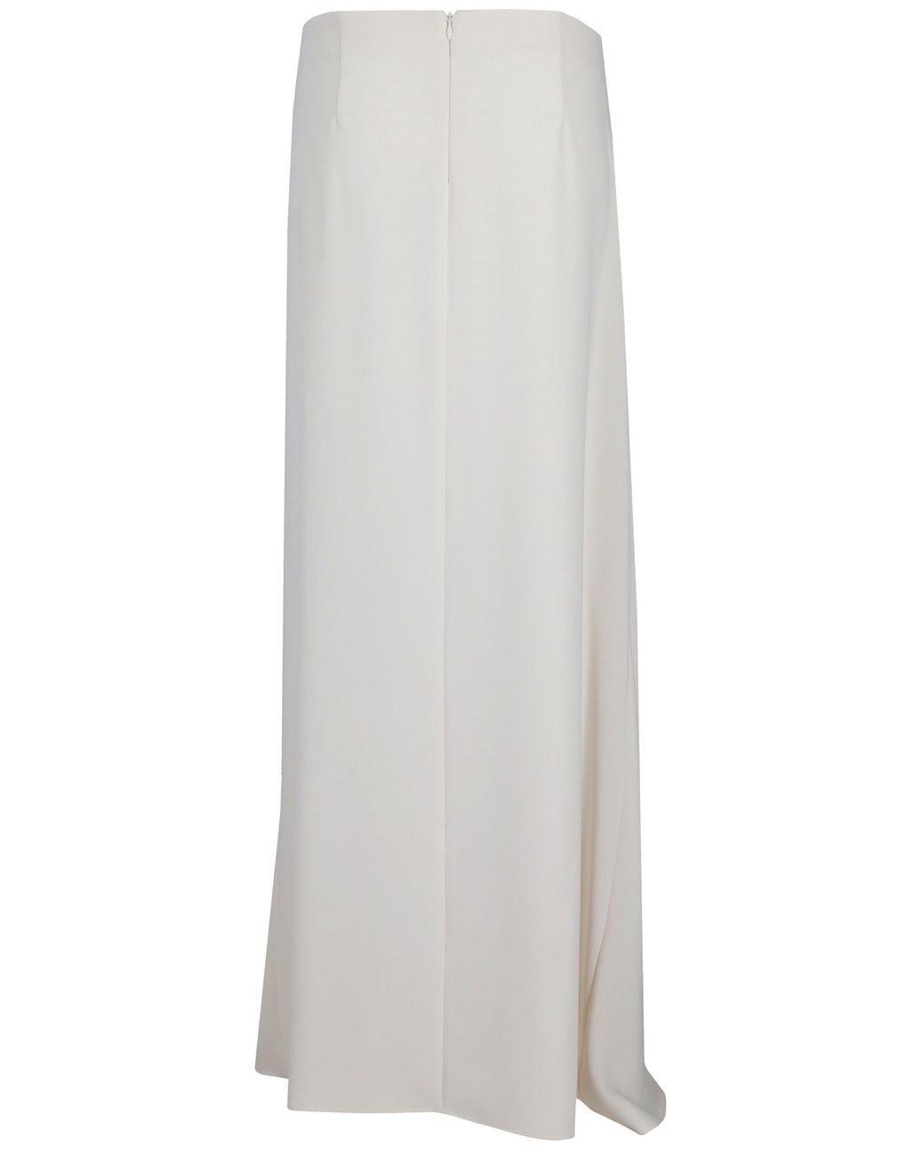 P.A.R.O.S.H. White Flared Midi Skirt