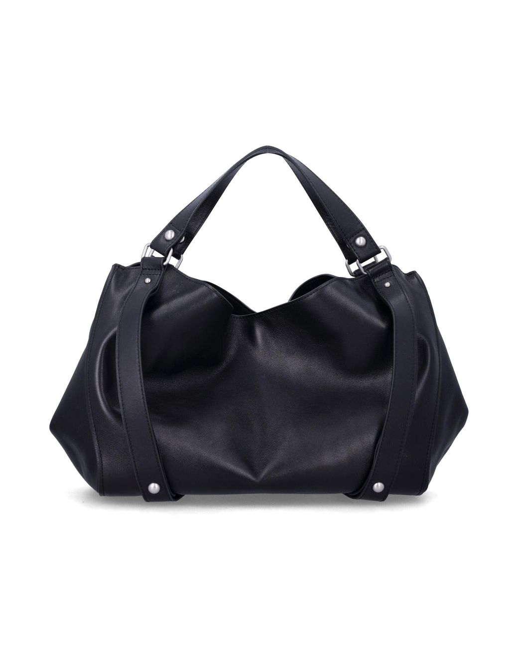 DIESEL Black Leather Hobo Shoulder Bag With Adjustable Strap