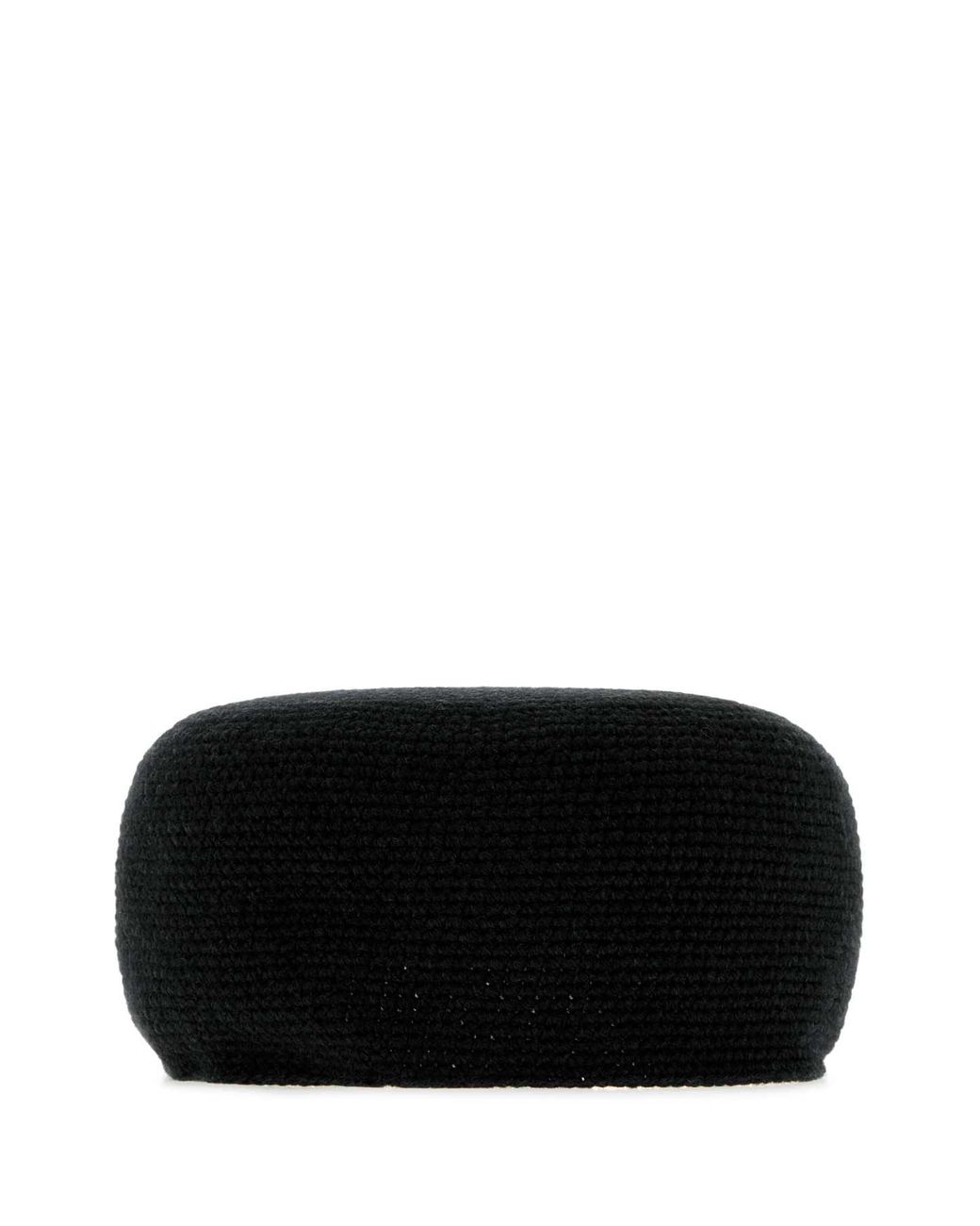 The Row Black Cashmere Perleaf Hat