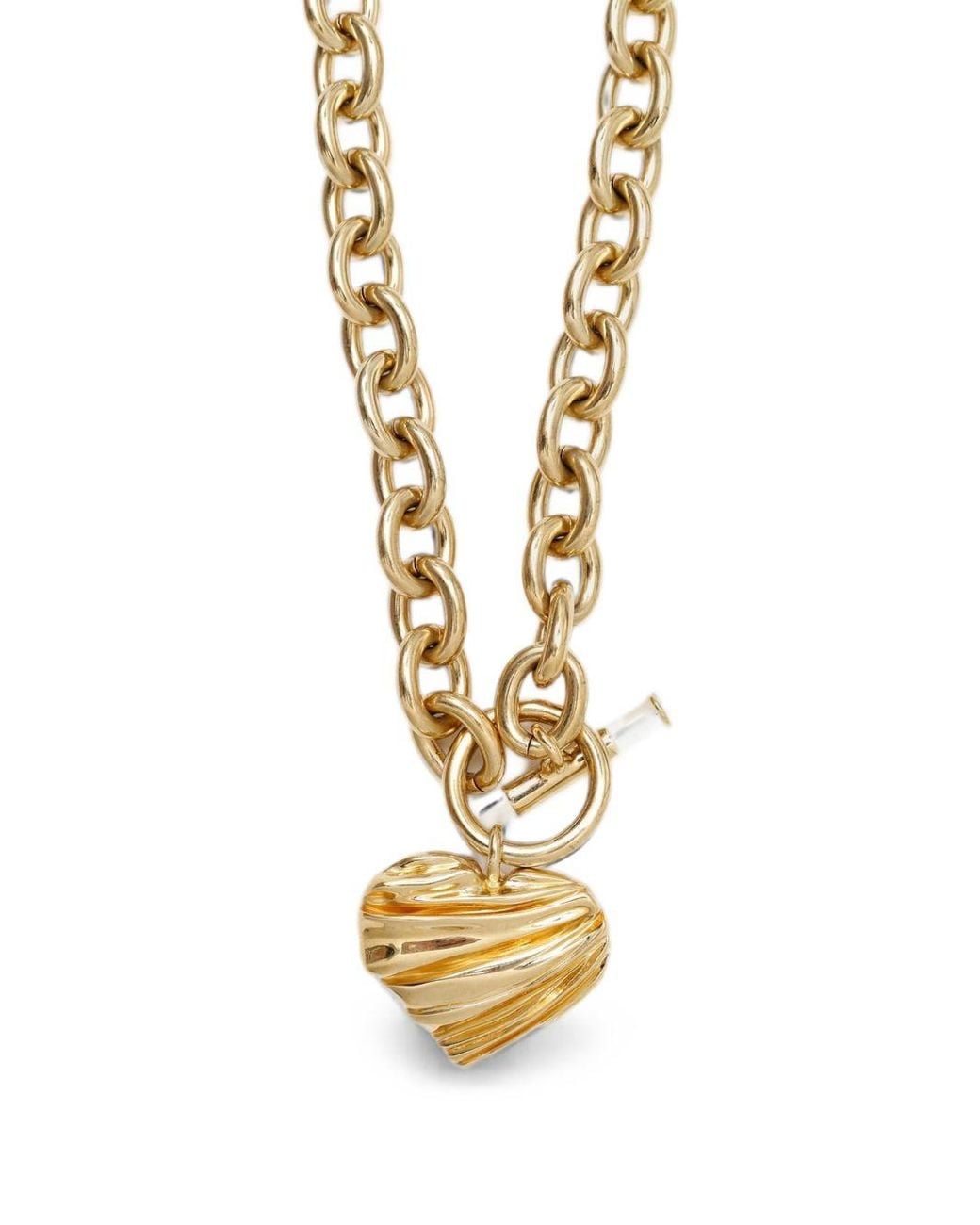 Chloé White Pleated Heart Necklace