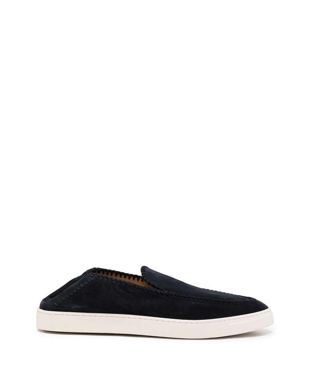 Giorgio Armani Black Leather Slip-On Sneakers for men