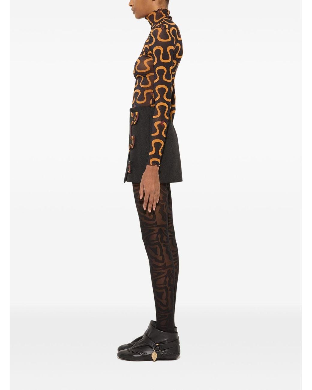 Emilio Pucci Brown Printed Turtle Neck Sweater