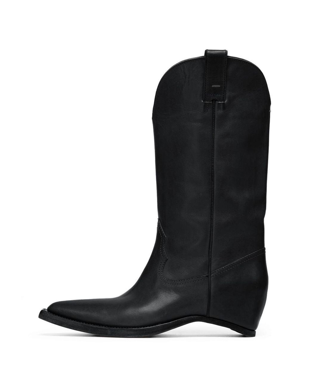 Maison Margiela Black Leather Western Boots