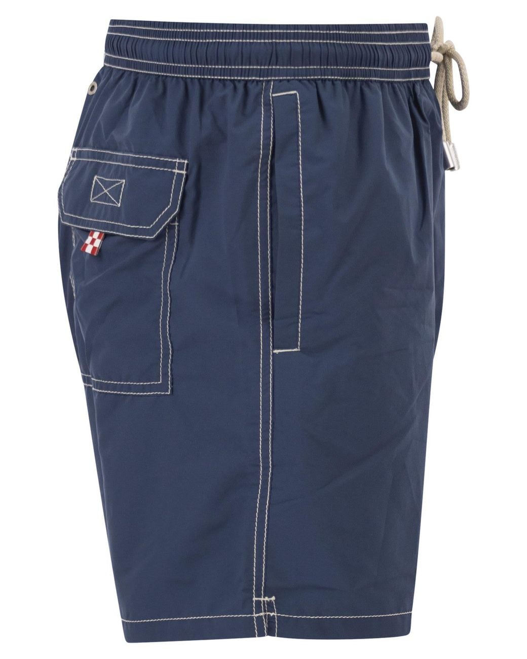 Mc2 Saint Barth Blue Beach Shorts With Logo