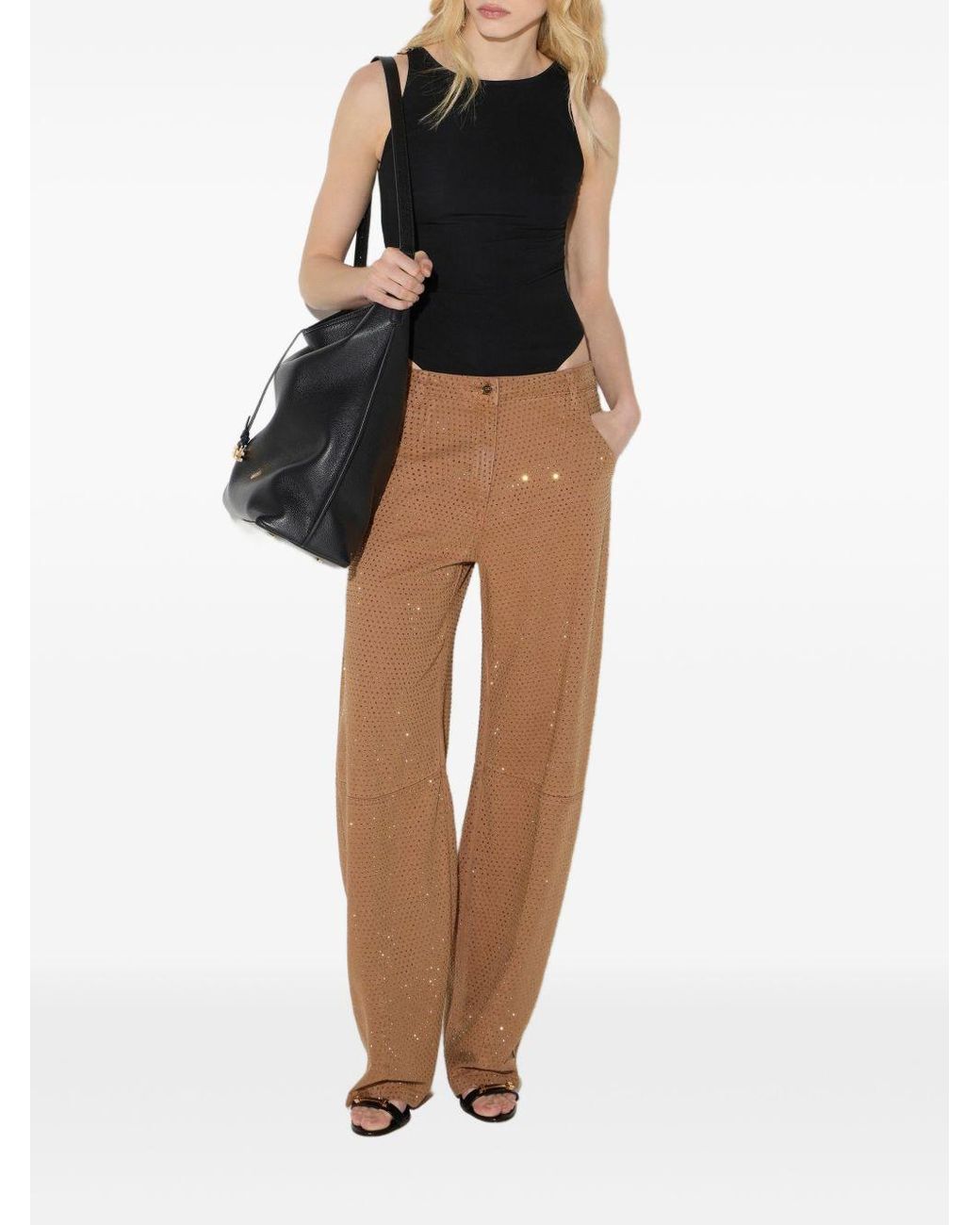 Elisabetta Franchi Natural Straight-Leg Trousers