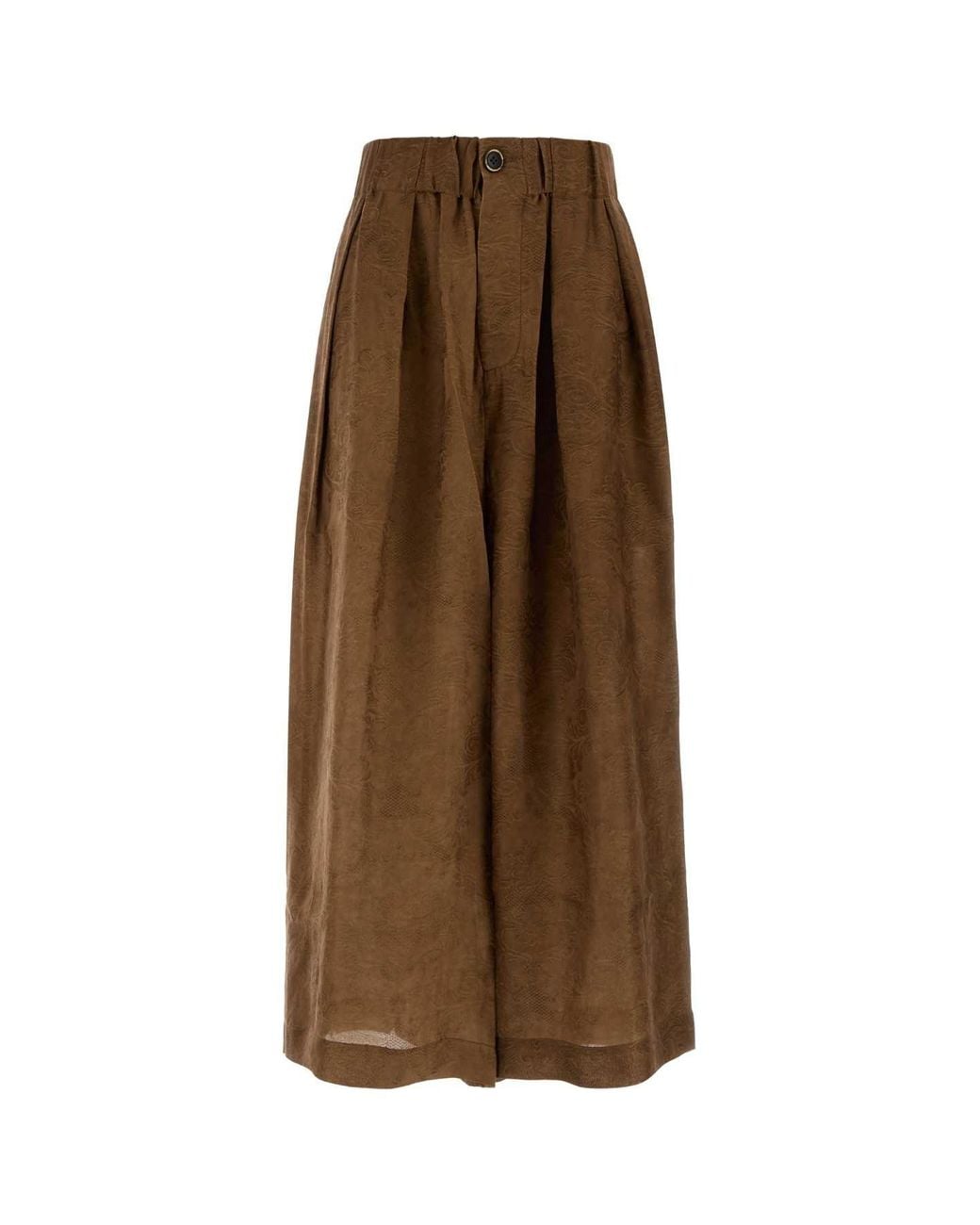 Uma Wang Brown Biscuit Viscose-Blend Poetic Wide-Leg Pant