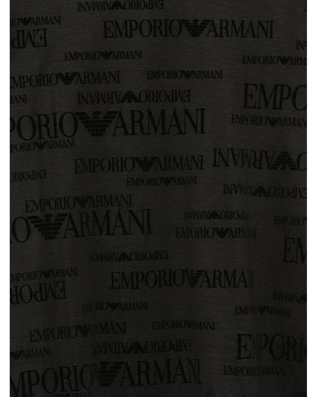 Emporio Armani Black Allover Logo T Shirt