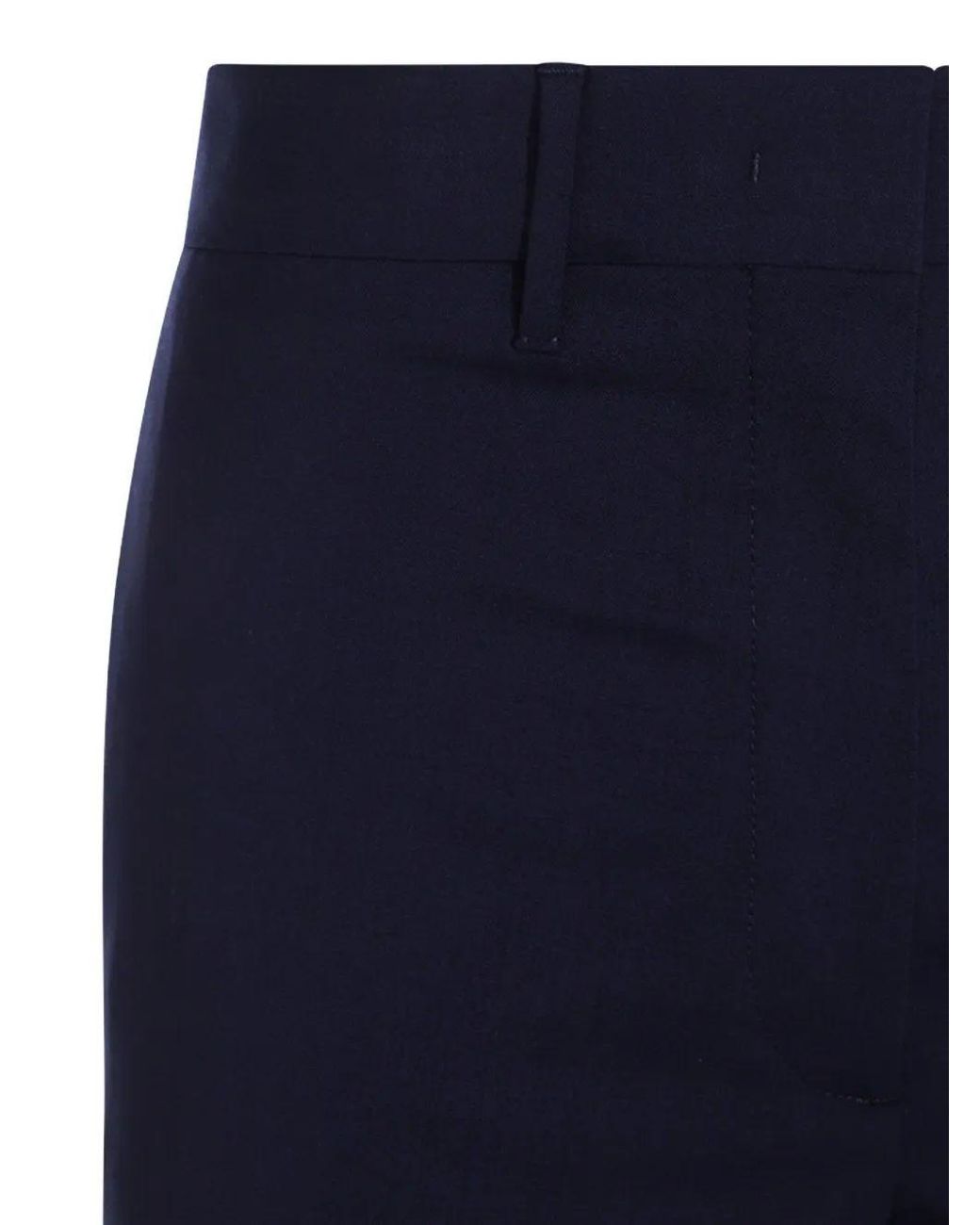 Miu Miu Blue Straight Flat Front Pant